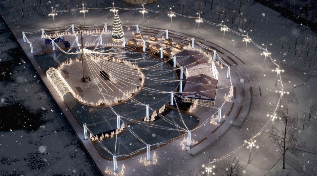 Главный каток Воронежа на Адмиралтейской площади планируют увеличить вдвое в этом году